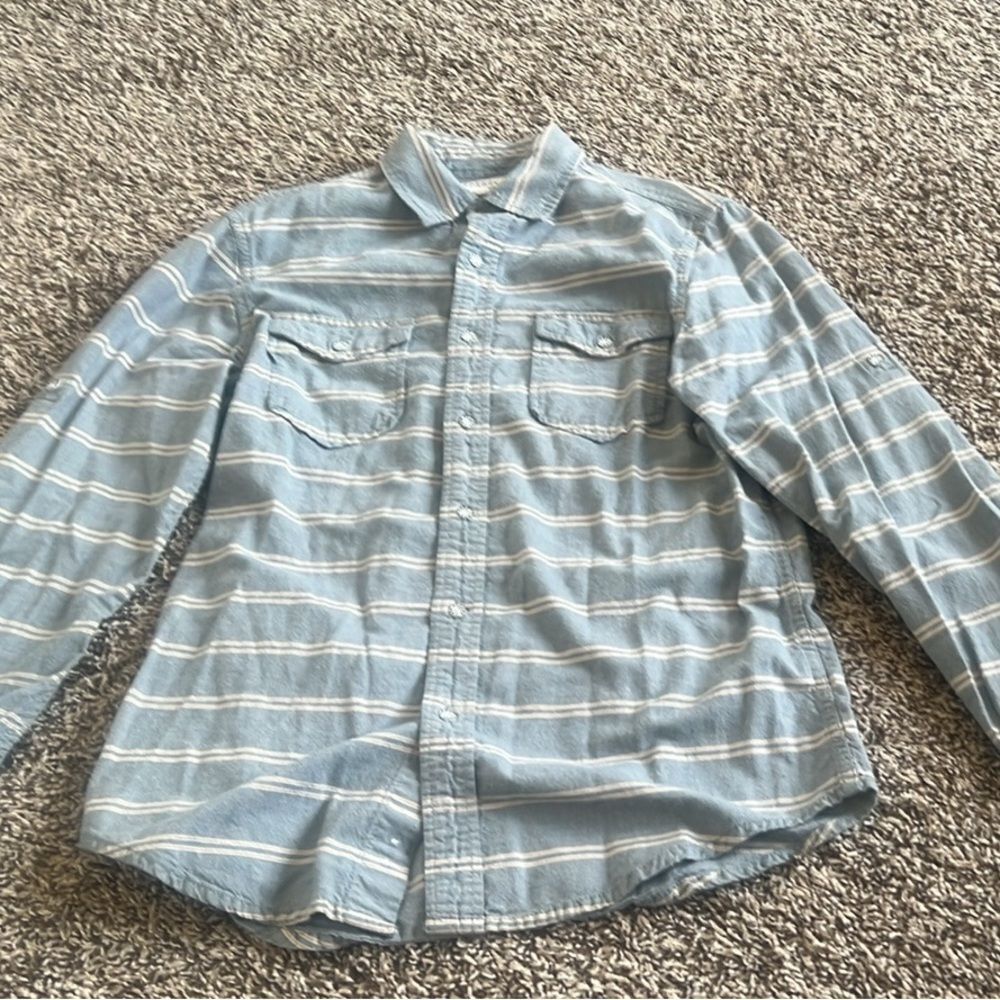 Free Planet Small Light Blue Striped Shirt